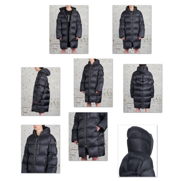 NWT authentic RICK OWENS + MONCLER F/W23 Black ‘GIMP’ DOWN COAT Size 1 Moncler - Picture 3 of 16